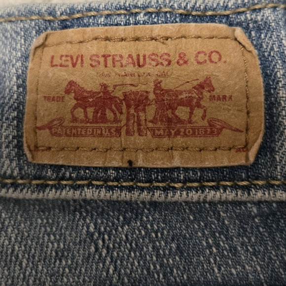 Levis 524 Too Superlow Jeans Womens 5M 28 x 30 Denim Blue Flare Y2K Distressed - Picture 15 of 15